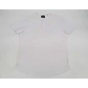 Cuts Clothing Mens Small AO Henley Curve Hem White Short Sleeve Shirt Pyca Pro